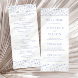 Ljusblått jokertecken för rustiskt bröllopsprogram