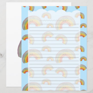 Ljusblått Kawaii-regnbågspapper