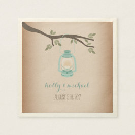 Ljusblått lamporna med inspierat ljus pappersservett