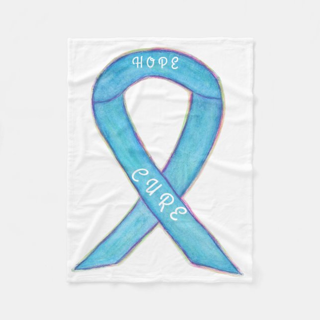 Ljusblått medvetandegrad Bandet Hope Cure Blanket Fleecefilt (Framsidan)