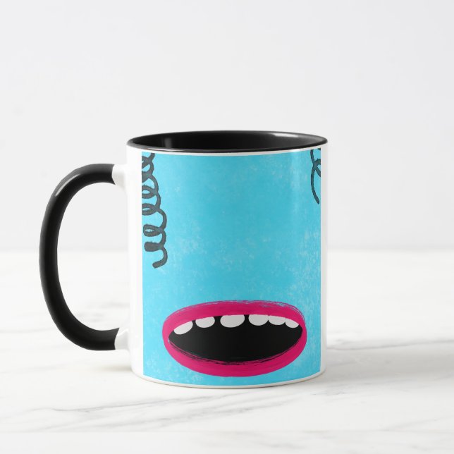 ljusblått monster mugg (Vänster)