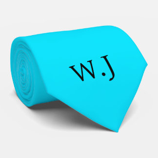 Ljusblått neon lysande monogram roligt slips