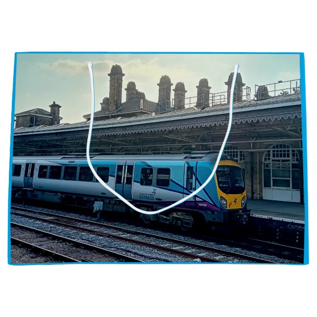 Ljusblått och gult tåg (Framsidan)