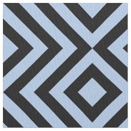 Ljusblått och svart zigzags och diamanter Geometri Tyg