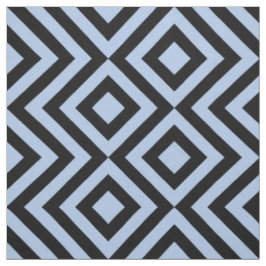 Ljusblått och svart zigzags och diamanter Geometri Tyg