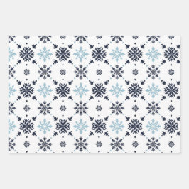 Ljusblått och vitt snöflingor