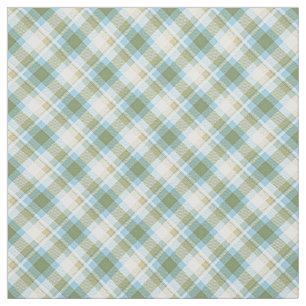 Ljusblått Oliv grönt, vitt tartan Plaid Mönster Tyg
