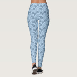 Ljusblått Paisley Mönster Leggings