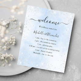 Ljusblått silver bröllopsprogram