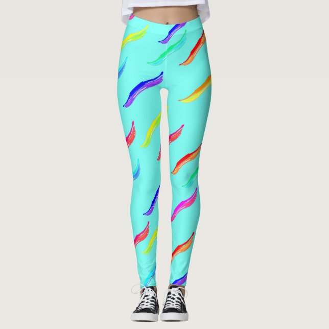 Ljusblått skinn från Färg Vind Leggings (Framsida)