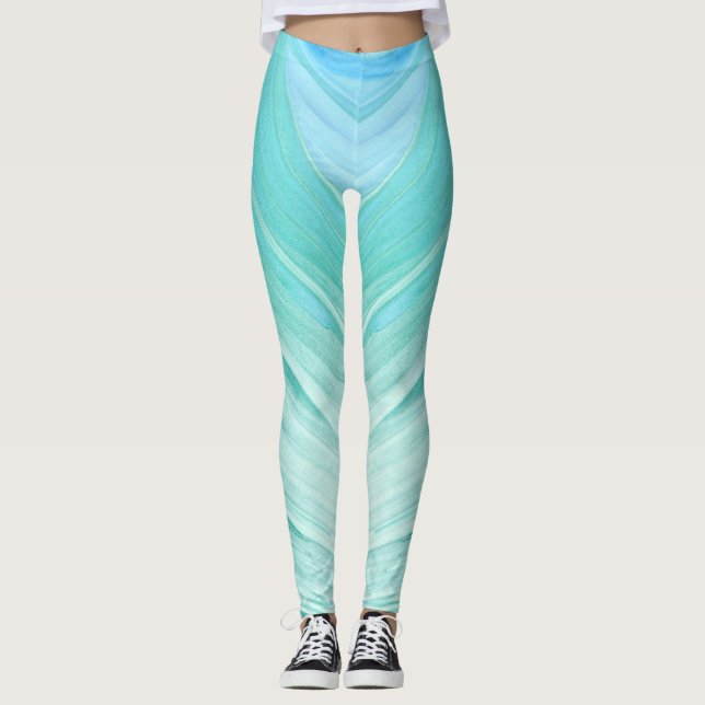 Ljusblått skinn leggings (Framsida)