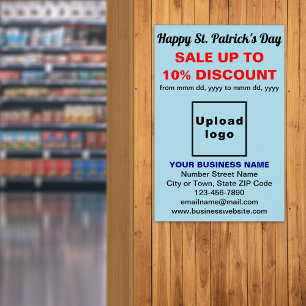 Ljusblått St. Patrick-Day Business Sale Poster