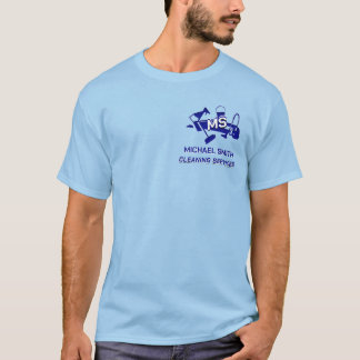 Ljusblått städning Logotyp för modern Anpassningsb T Shirt