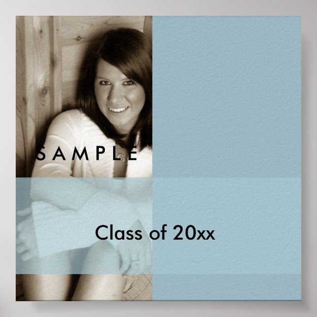 Ljusblått Studenten-fotodiagram Poster (Framsidan)