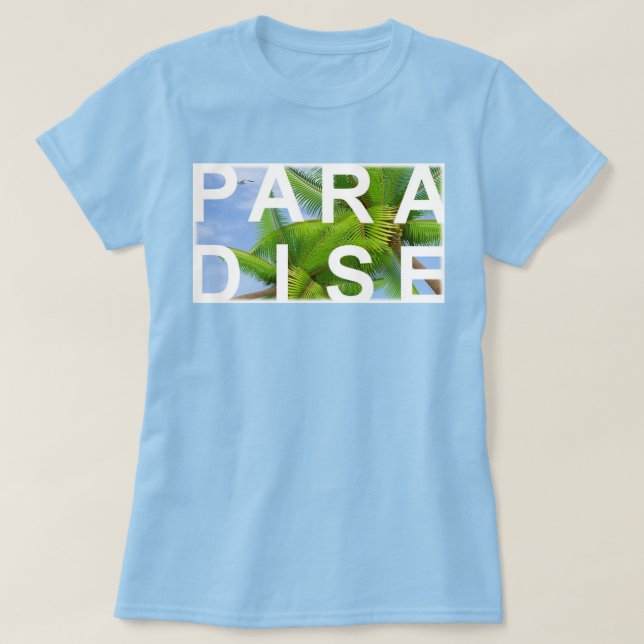 Ljusblått Trendig Helgdag Himlar Handflatan Mall C T Shirt (Design framsida)