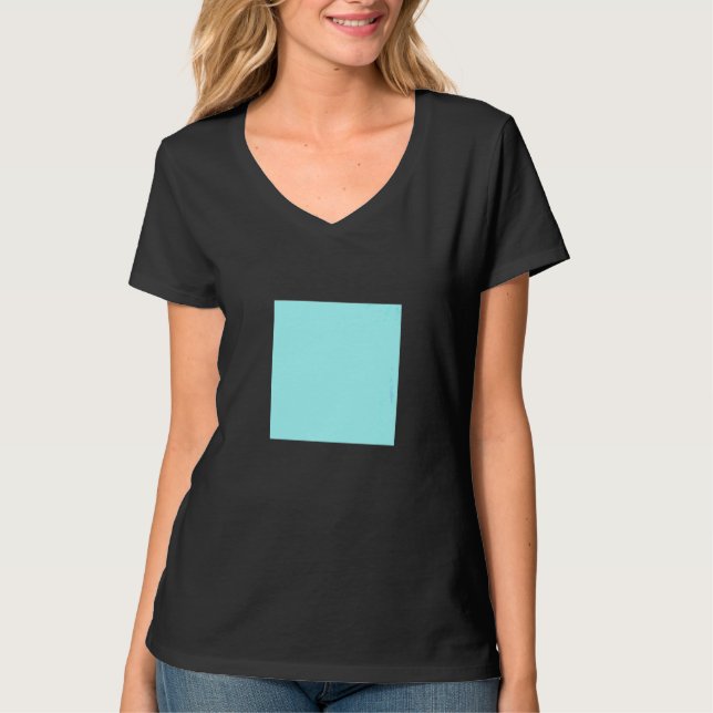 Ljusblåturkos Solid Färg Simple Färg Plai T Shirt (Framsida)
