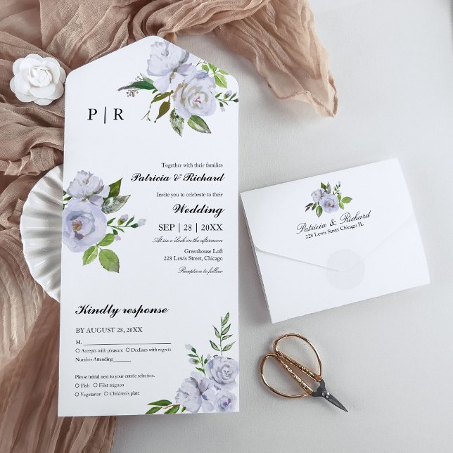 Ljusblommig blommonogram Elegant bröllop (Skapare uppladdad)