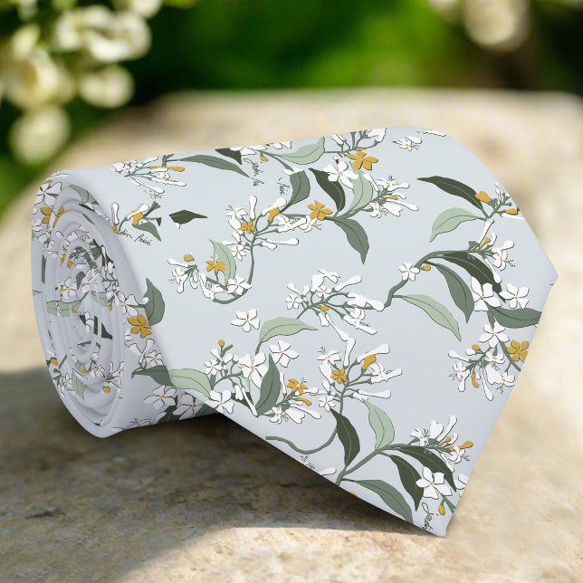 Ljusblommiga vilda blommor blad naturmönster slips (Skapare uppladdad)