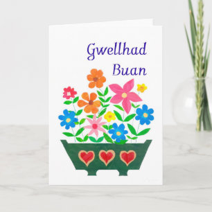 Ljusblommor får brunstkort, Welsh Hälsning Kort