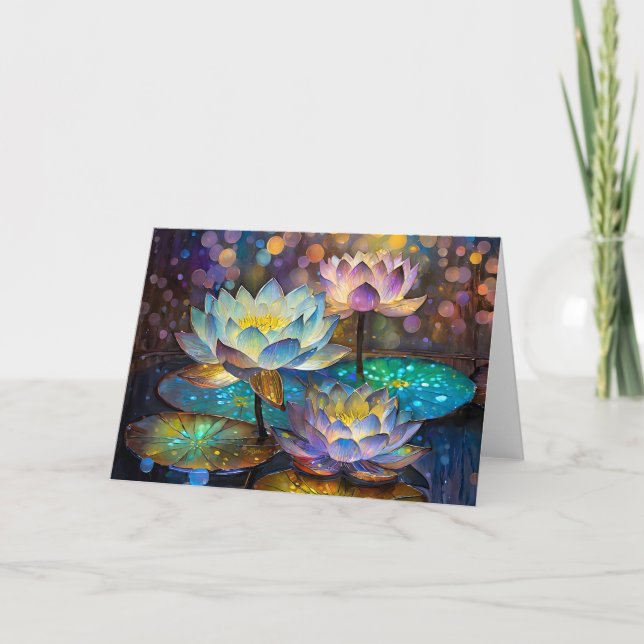 Ljusblommor Lotus Trio Kort (Framsida)