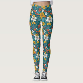 Ljusblommor, Mörkens bakgrund Leggings