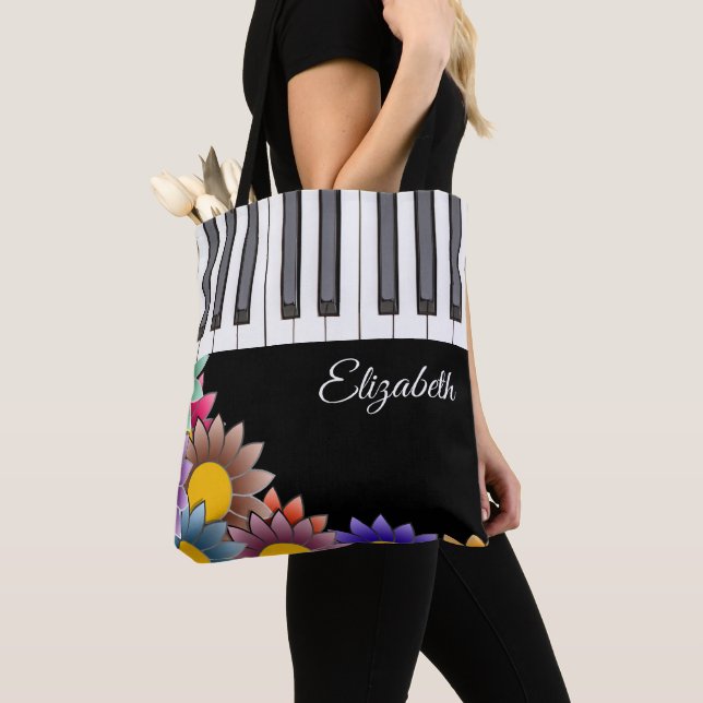 Ljusblommor Piano Music Tote bags Tygkasse (Närbild)