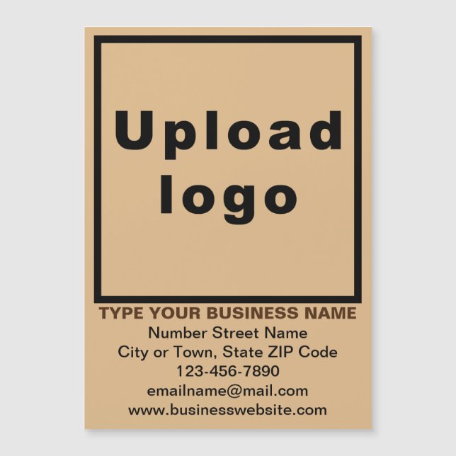 Ljusbrun 5-tums x 7-tums magnetiskt Affärskort (Framsida)