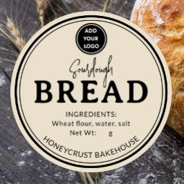 Ljusbrun Bageri Sourdough Bröd Etikett Klistermärk