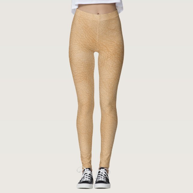 Ljusbrun bakgrund, läder struktur. leggings (Framsida)