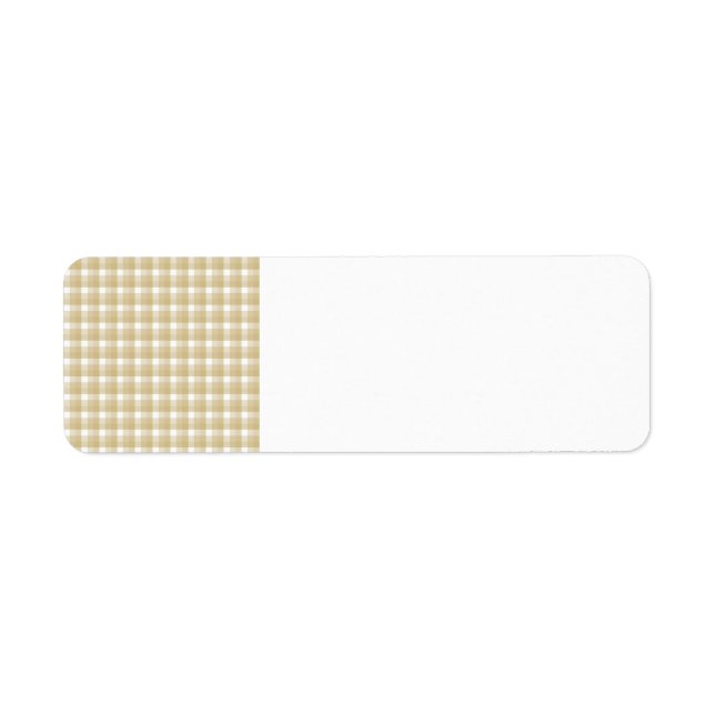 Ljusbrun check mönster. Beige gingham. Returadress Etikett (Framsidan)
