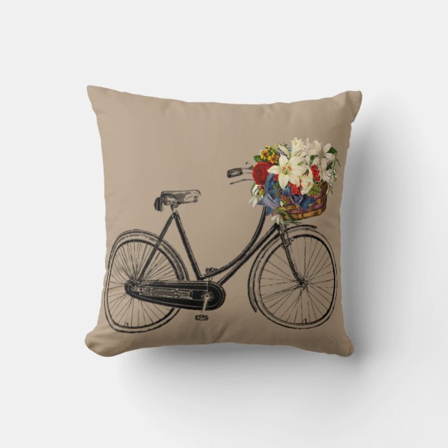 Ljusbrun    cykelblommaTrötpelare Kudde (Framsida)