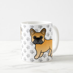 Ljusbrun fransk bulldogg Söt serietecknad hund Kaffemugg