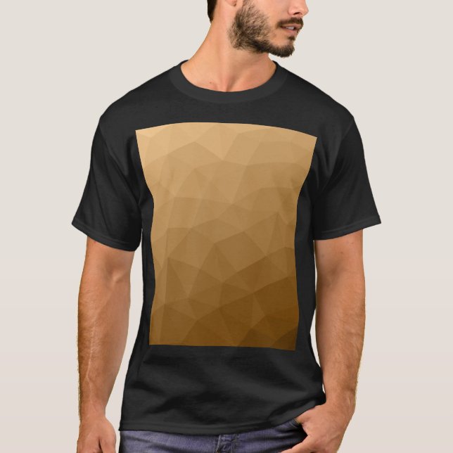 Ljusbrun gradient geometrisk nätmönster t shirt (Framsida)