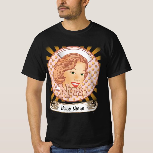 Ljusbrun hårsköterska t shirt (Framsida)