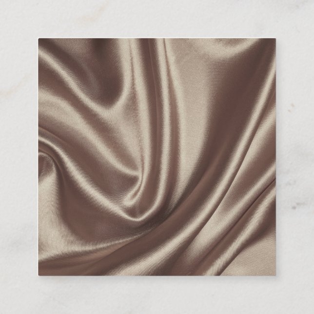 Ljusbrun silke fyrkantigt visitkort (Baksida)