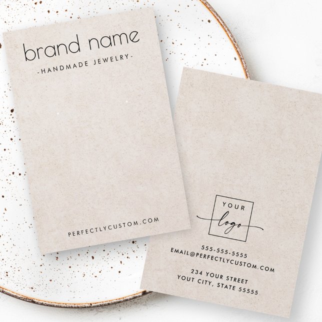 Ljusbrun struktur, modernt visning visitkort (Light brown texture modern earring display card)