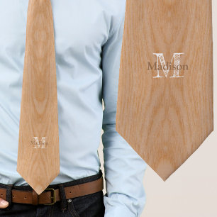 Ljusbrun träkorna Monogram Slips
