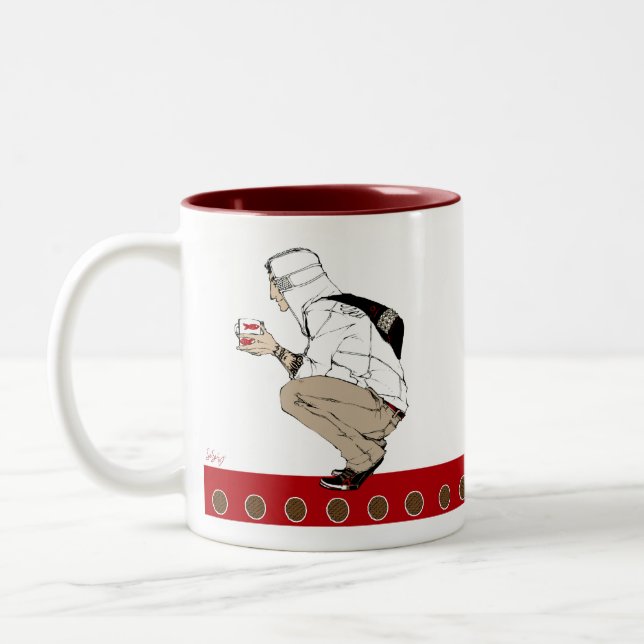 Ljusbruna bindningar Två-Tonad mugg (Vänster)