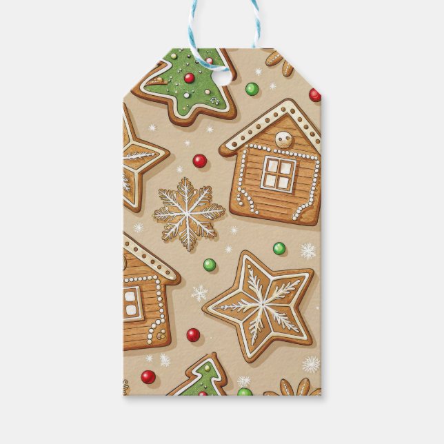 LJUSBRUNA JULKAKOR AV GINGERBREAD PRESENTETIKETT (Framsidan)