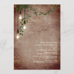 Ljusbulb Greenery Garland Brick Virtuell Inbjudningar
