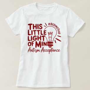 Ljusbulbautism Acceptance Red i stället T Shirt