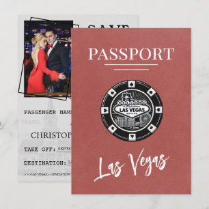 Ljusburgundy Las Vegas-passet sparar datumet Spara Datumet