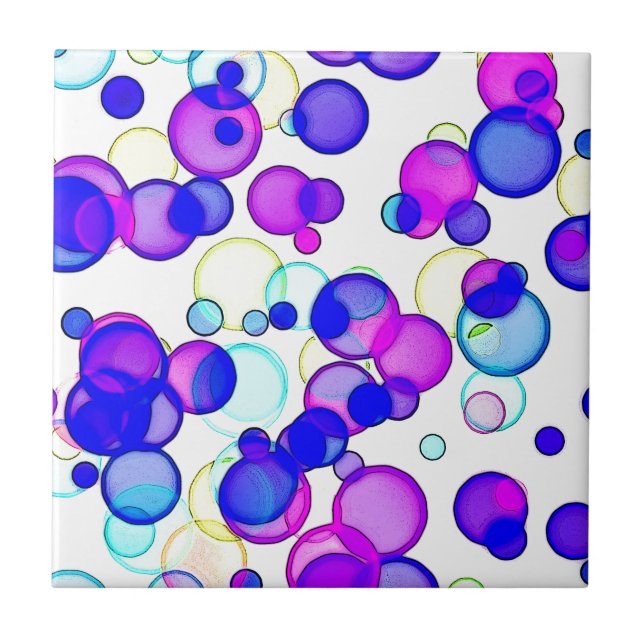 Ljuscirklar Vattenfärgpunkter Kakelplatta (Framsidan)