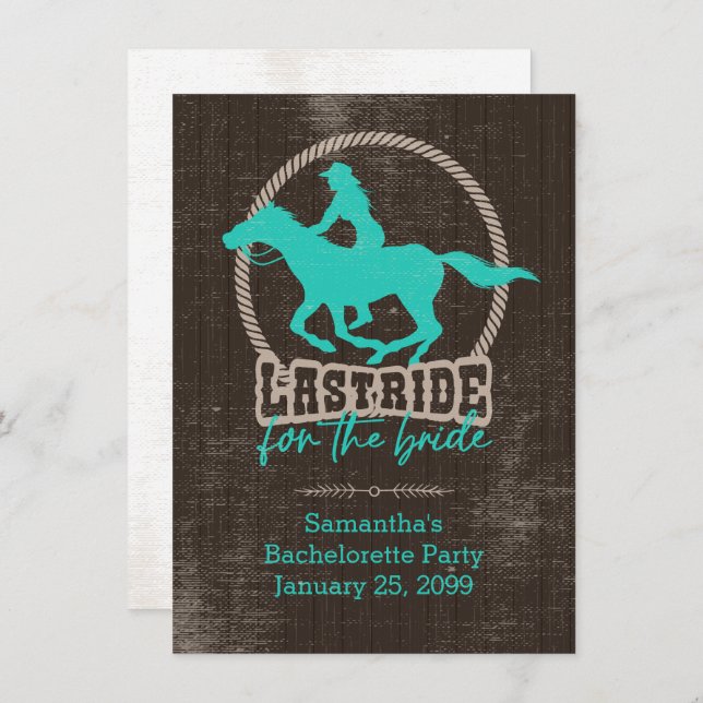 Ljuscitat förra riden för Bride-inbjudan Inbjudningar (Fram/baksida)