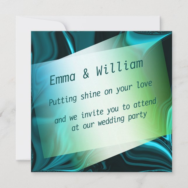 Ljuscyan och mörk kurvor på mörkens bakgrund. inbjudningar (Framsida)