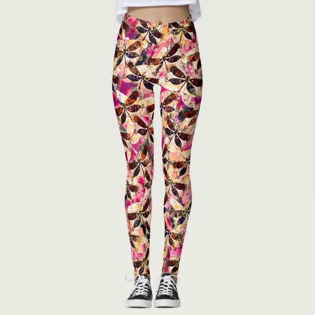 Ljusdragonflugor Leggings (Framsida)