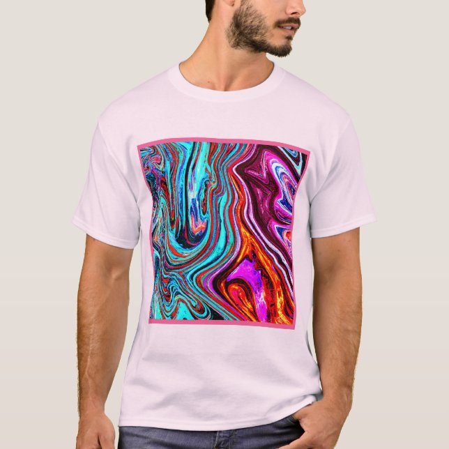 Ljusdynamiska Nyanser Abstrakt Mönster T Shirt (Framsida)