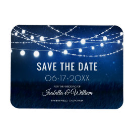 Ljuset Blue Night & Silver String Spara datum Magnet