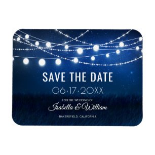Ljuset Blue Night & Silver String Spara datum Magnet