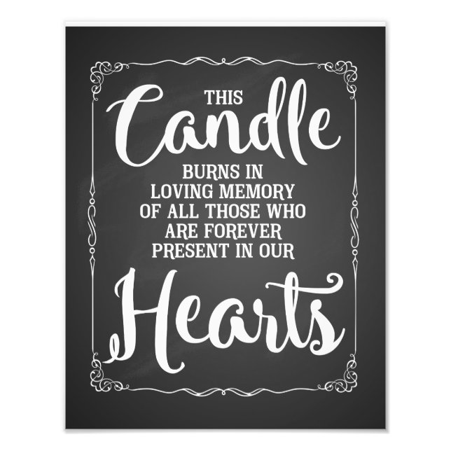 Ljuset brinner till minne av en älskad man fototryck (Framsidan)